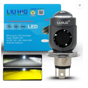 LiuHJG LED Projector Headlight Bulb | Bike & Car Lighting Upgrade | 12V–36V AC/DC | Yellow/White Beam